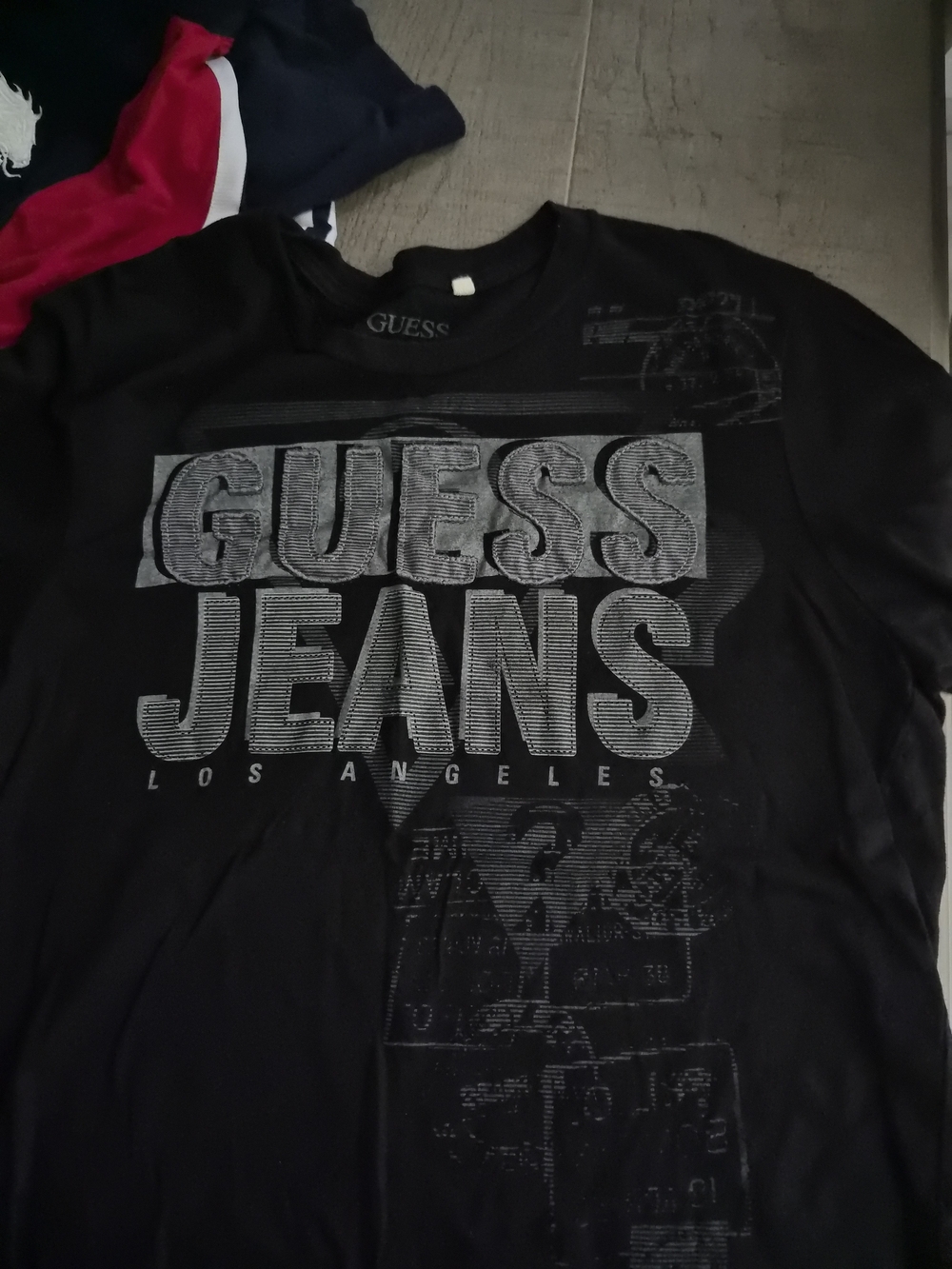 Guess Black Short Sleeve Graphic 'JEANS' Logo Tee